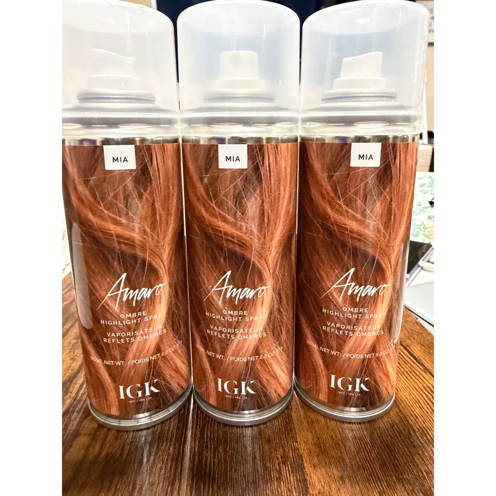 Lot of 3 IGK Amaro Ombre Highlight Spray MIA Sun-Kissed Hair Color 5.0 oz New